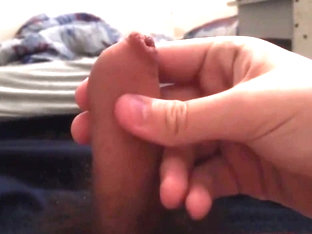 Jerking my Small Uncut Cock Hard